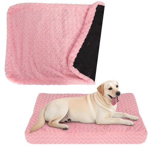 Faux Fur Dog Bed Covers – Ultra Soft Rose Velvet, Removable & Washable, Cozy & Durable,Large Pet Bed Cover Only (No Filling)