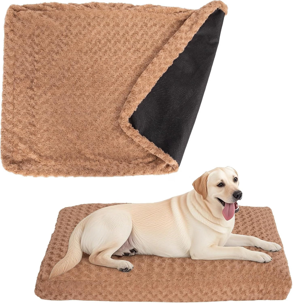Faux Fur Dog Bed Covers – Ultra Soft Rose Velvet, Removable & Washable, Cozy & Durable,Large Pet Bed Cover Only (No Filling)