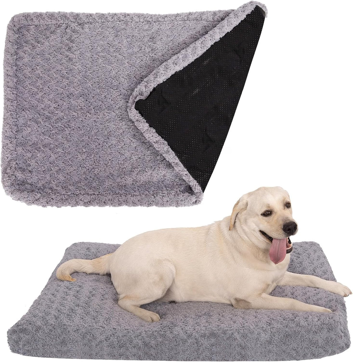 Faux Fur Dog Bed Covers – Ultra Soft Rose Velvet, Removable & Washable, Cozy & Durable,Large Pet Bed Cover Only (No Filling)