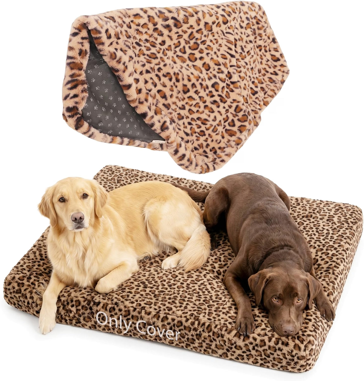 Faux Fur Dog Bed Covers – Ultra Soft Rose Velvet, Removable & Washable, Cozy & Durable,Large Pet Bed Cover Only (No Filling)