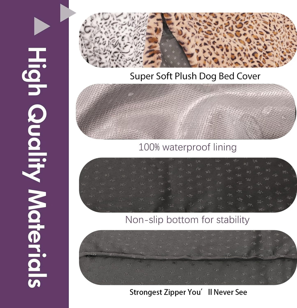 Faux Fur Dog Bed Covers – Ultra Soft Rose Velvet, Removable & Washable, Cozy & Durable,Large Pet Bed Cover Only (No Filling)