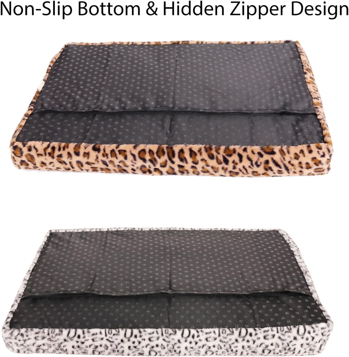 Faux Fur Dog Bed Covers – Ultra Soft Rose Velvet, Removable & Washable, Cozy & Durable,Large Pet Bed Cover Only (No Filling)