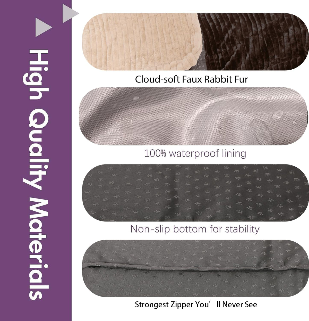 Faux Fur Dog Bed Covers – Ultra Soft Rose Velvet, Removable & Washable, Cozy & Durable,Large Pet Bed Cover Only (No Filling)