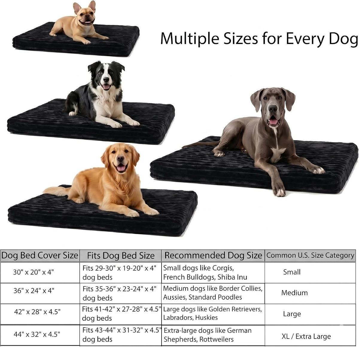 Faux Fur Dog Bed Covers – Ultra Soft Rose Velvet, Removable & Washable, Cozy & Durable,Large Pet Bed Cover Only (No Filling)