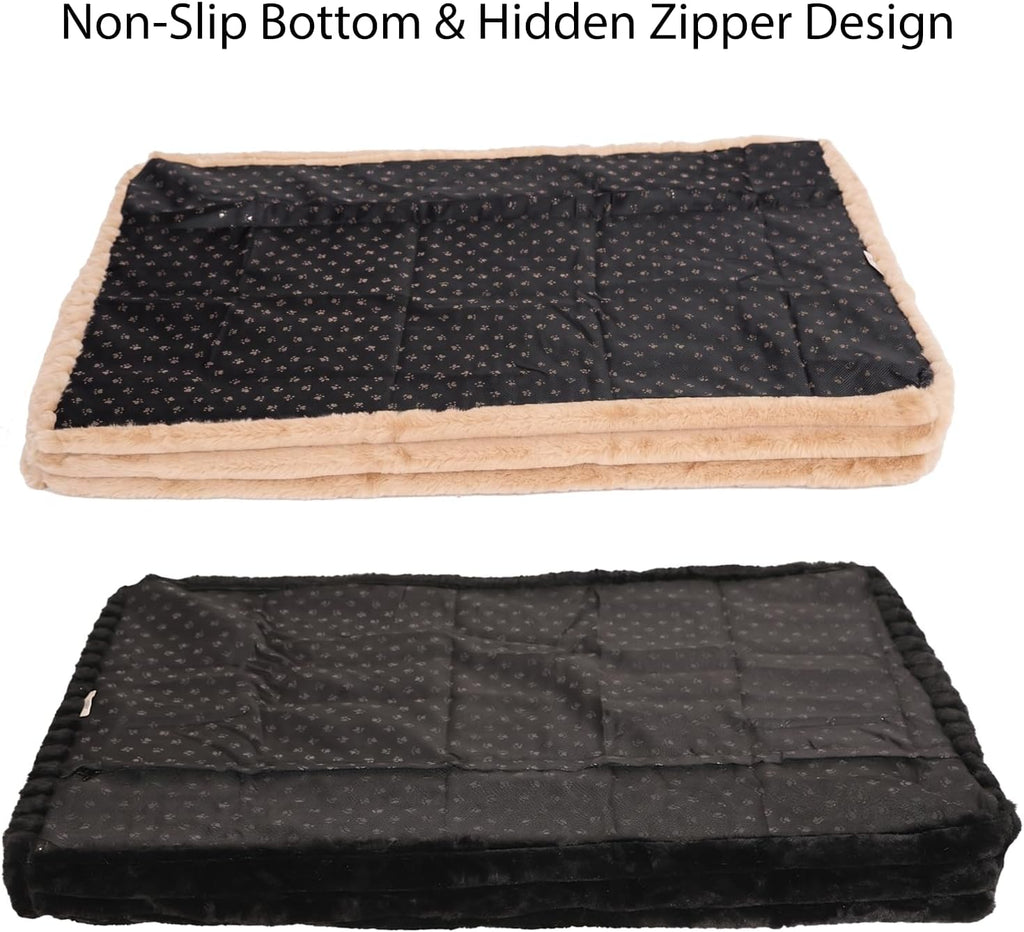 Faux Fur Dog Bed Covers – Ultra Soft Rose Velvet, Removable & Washable, Cozy & Durable,Large Pet Bed Cover Only (No Filling)