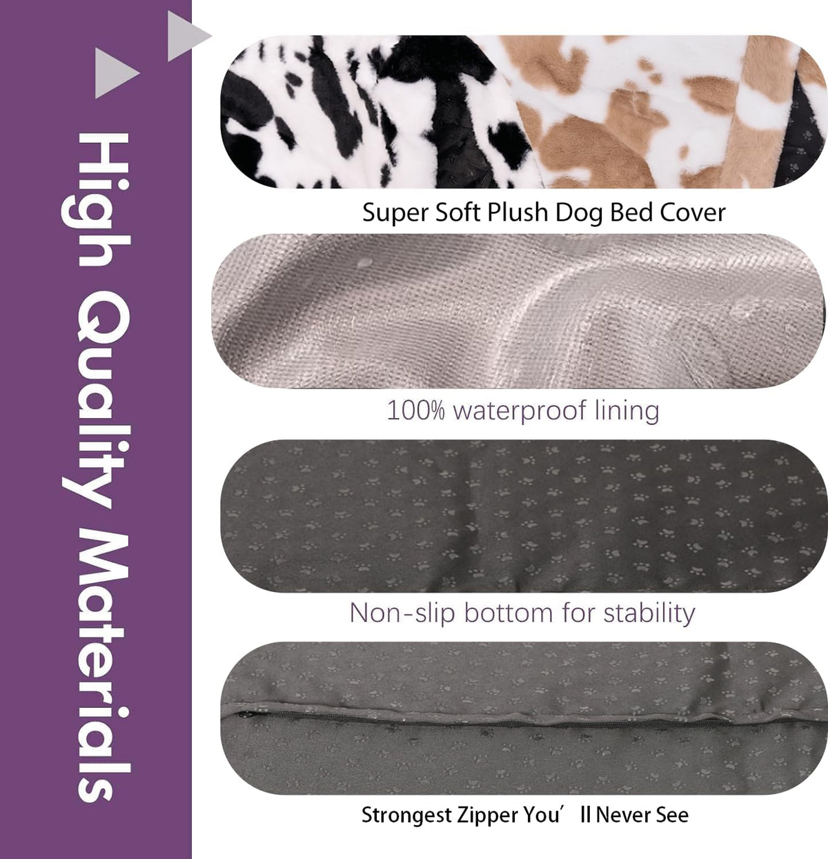 Faux Fur Dog Bed Covers – Ultra Soft Rose Velvet, Removable & Washable, Cozy & Durable,Large Pet Bed Cover Only (No Filling)