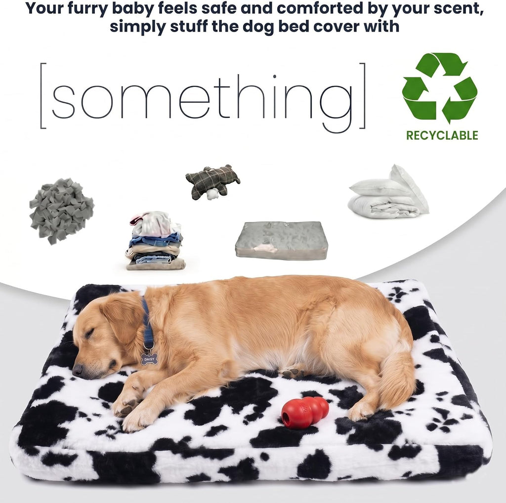 Faux Fur Dog Bed Covers – Ultra Soft Rose Velvet, Removable & Washable, Cozy & Durable,Large Pet Bed Cover Only (No Filling)
