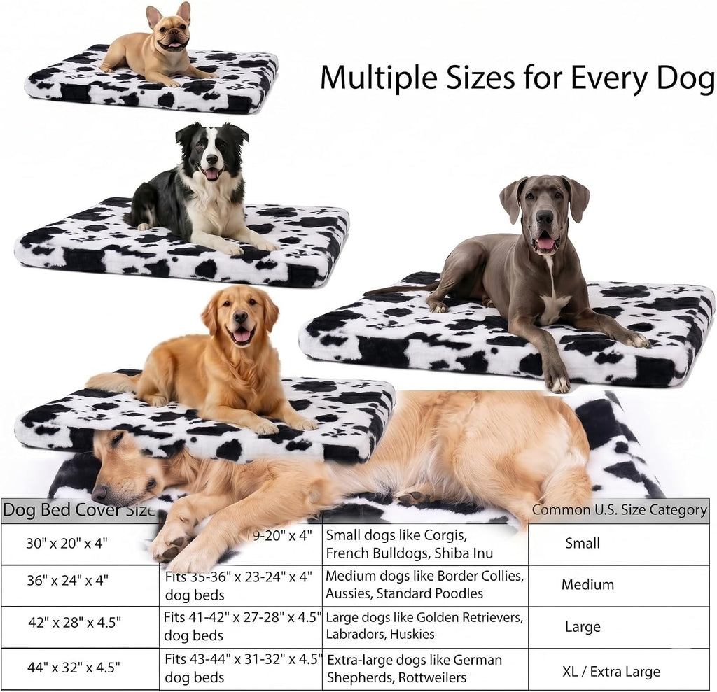 Faux Fur Dog Bed Covers – Ultra Soft Rose Velvet, Removable & Washable, Cozy & Durable,Large Pet Bed Cover Only (No Filling)