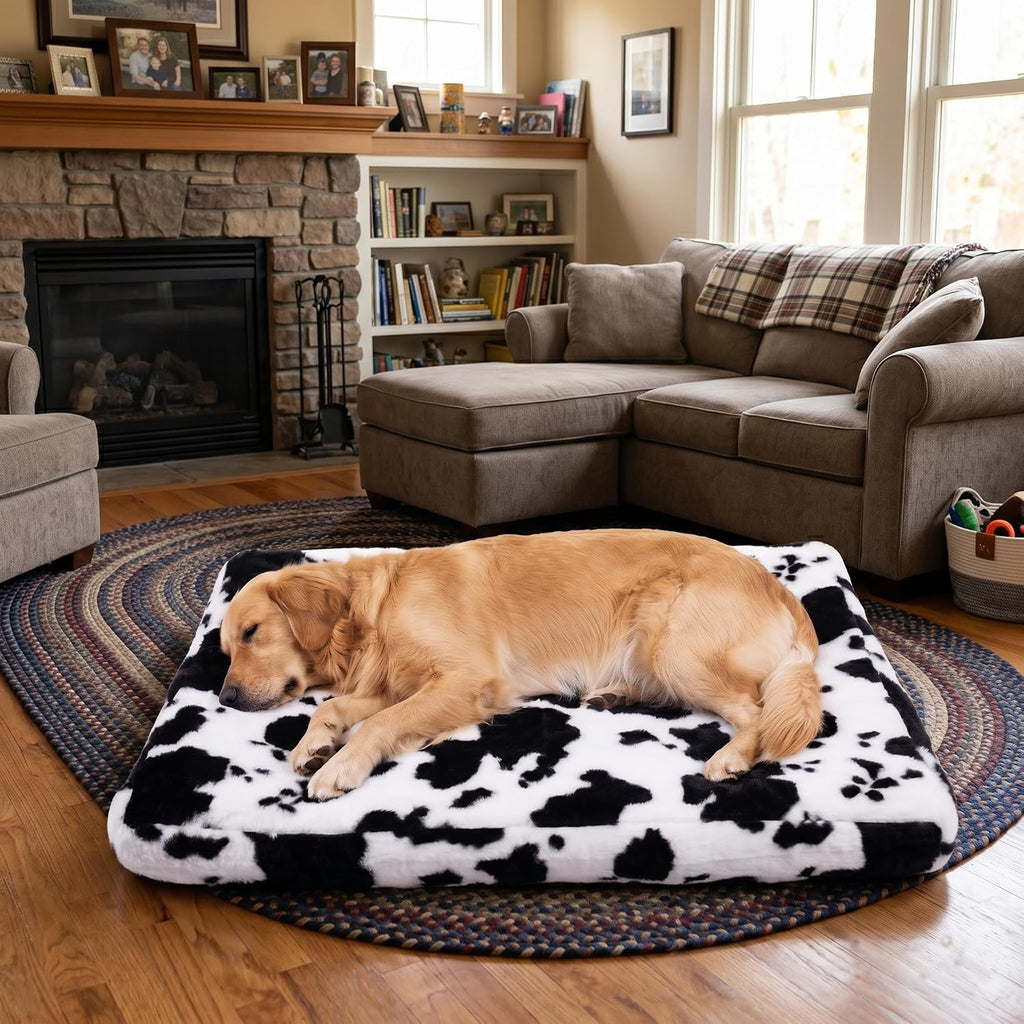 Faux Fur Dog Bed Covers – Ultra Soft Rose Velvet, Removable & Washable, Cozy & Durable,Large Pet Bed Cover Only (No Filling)