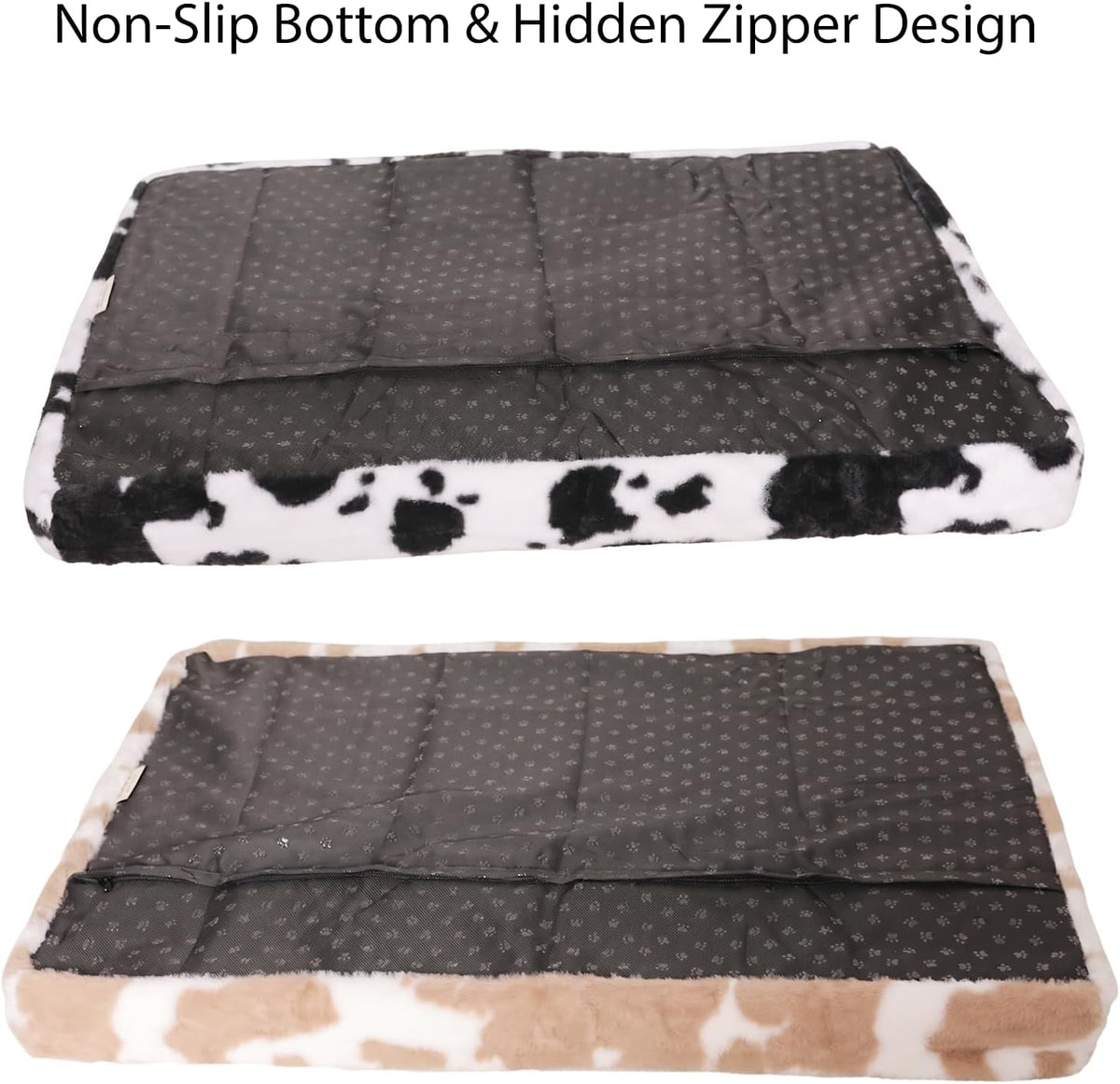 Faux Fur Dog Bed Covers – Ultra Soft Rose Velvet, Removable & Washable, Cozy & Durable,Large Pet Bed Cover Only (No Filling)