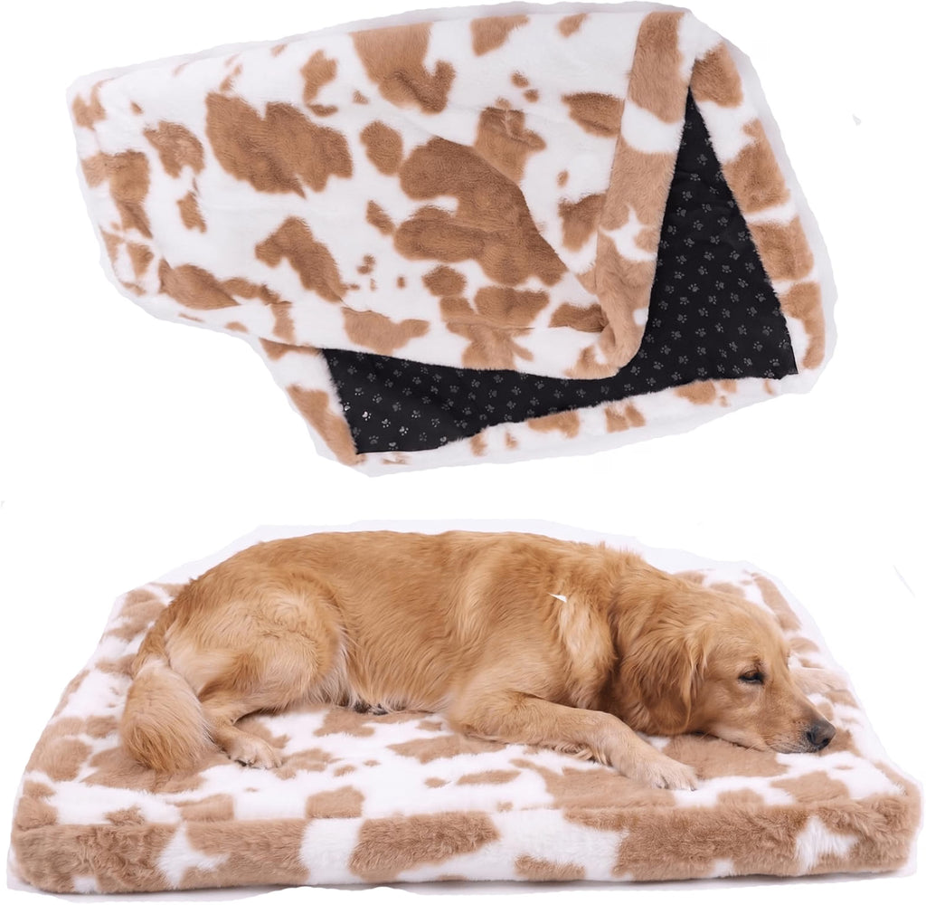 Faux Fur Dog Bed Covers – Ultra Soft Rose Velvet, Removable & Washable, Cozy & Durable,Large Pet Bed Cover Only (No Filling)