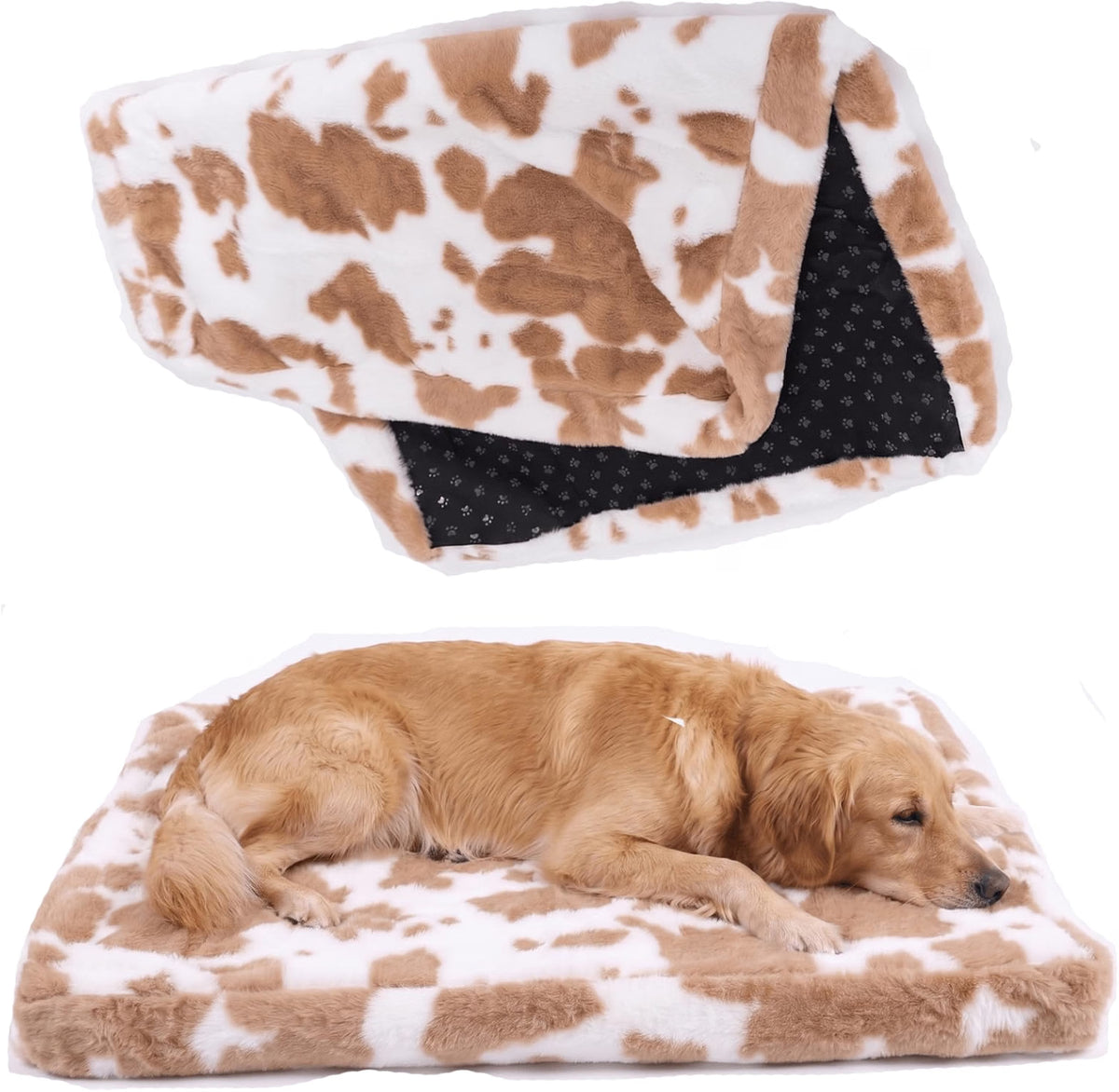 Faux Fur Dog Bed Covers – Ultra Soft Rose Velvet, Removable & Washable, Cozy & Durable,Large Pet Bed Cover Only (No Filling)