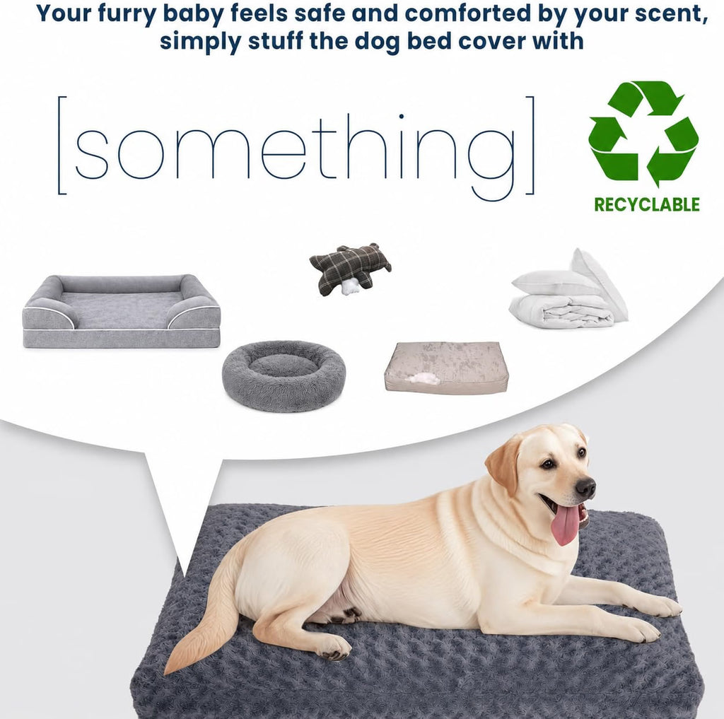 Faux Fur Dog Bed Covers – Ultra Soft Rose Velvet, Removable & Washable, Cozy & Durable,Large Pet Bed Cover Only (No Filling)