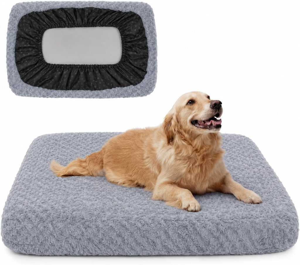 Faux Fur Dog Bed Covers – Ultra Soft Rose Velvet, Removable & Washable, Cozy & Durable,Large Pet Bed Cover Only (No Filling)