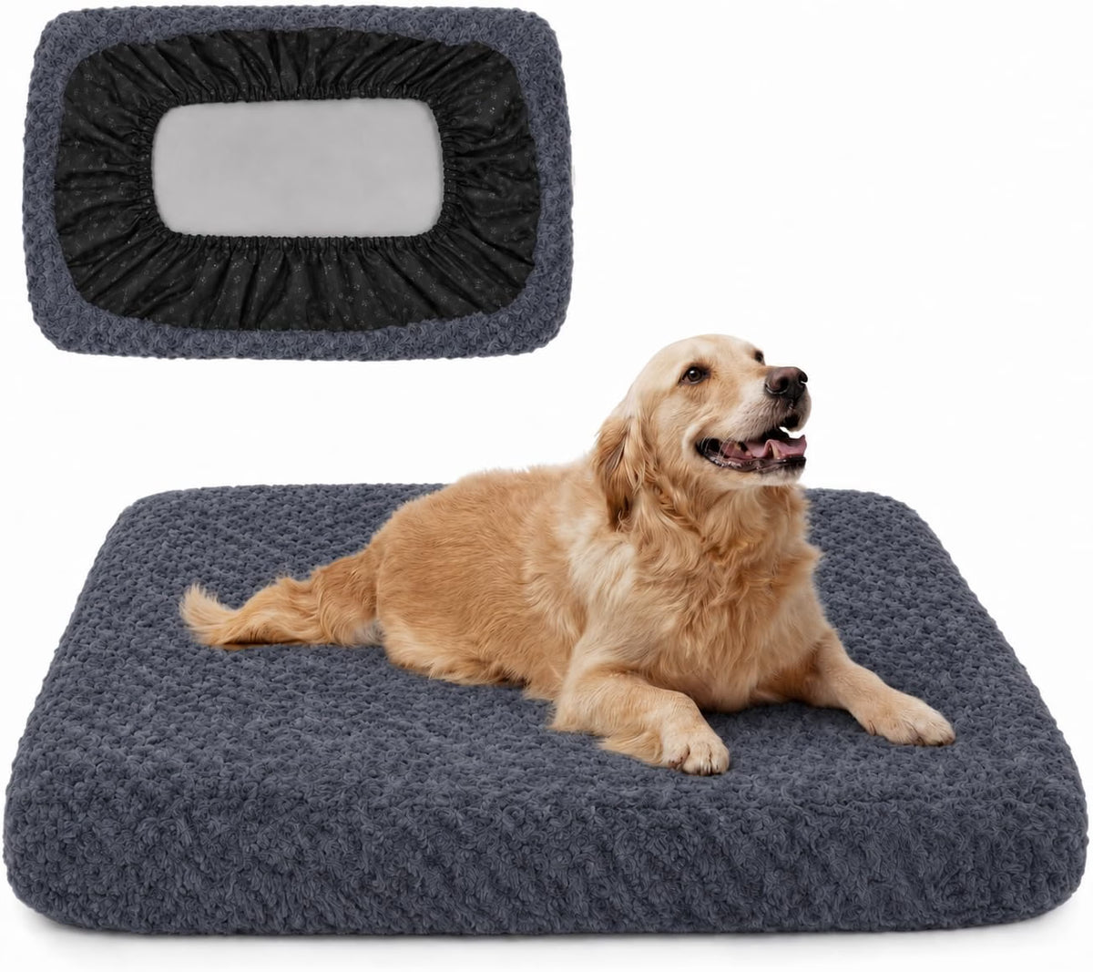 Faux Fur Dog Bed Covers – Ultra Soft Rose Velvet, Removable & Washable, Cozy & Durable,Large Pet Bed Cover Only (No Filling)