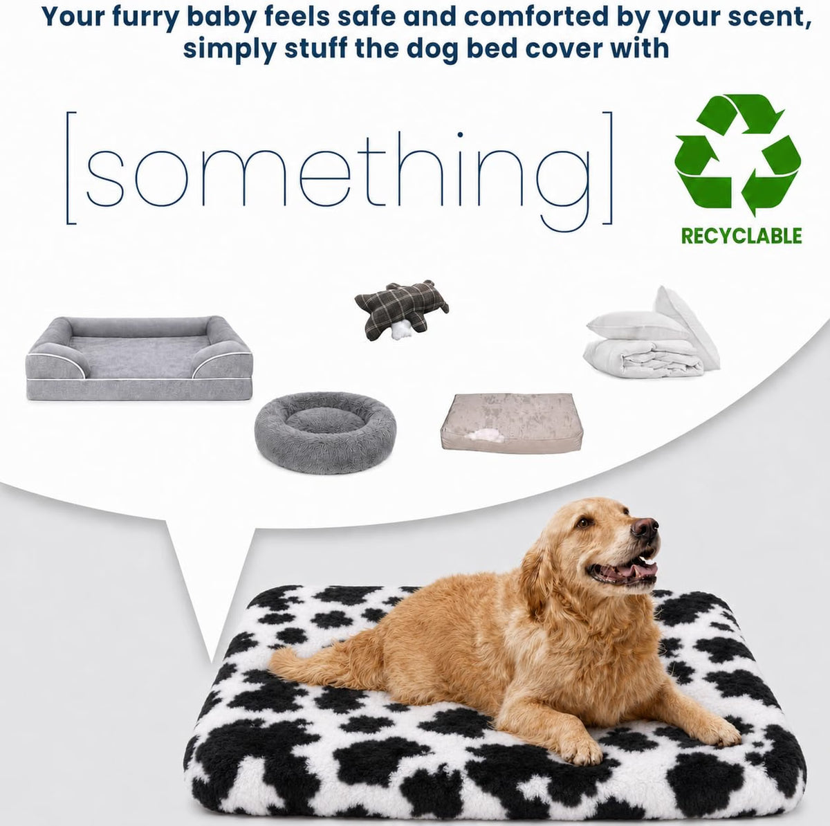 Faux Fur Dog Bed Covers – Ultra Soft Rose Velvet, Removable & Washable, Cozy & Durable,Large Pet Bed Cover Only (No Filling)