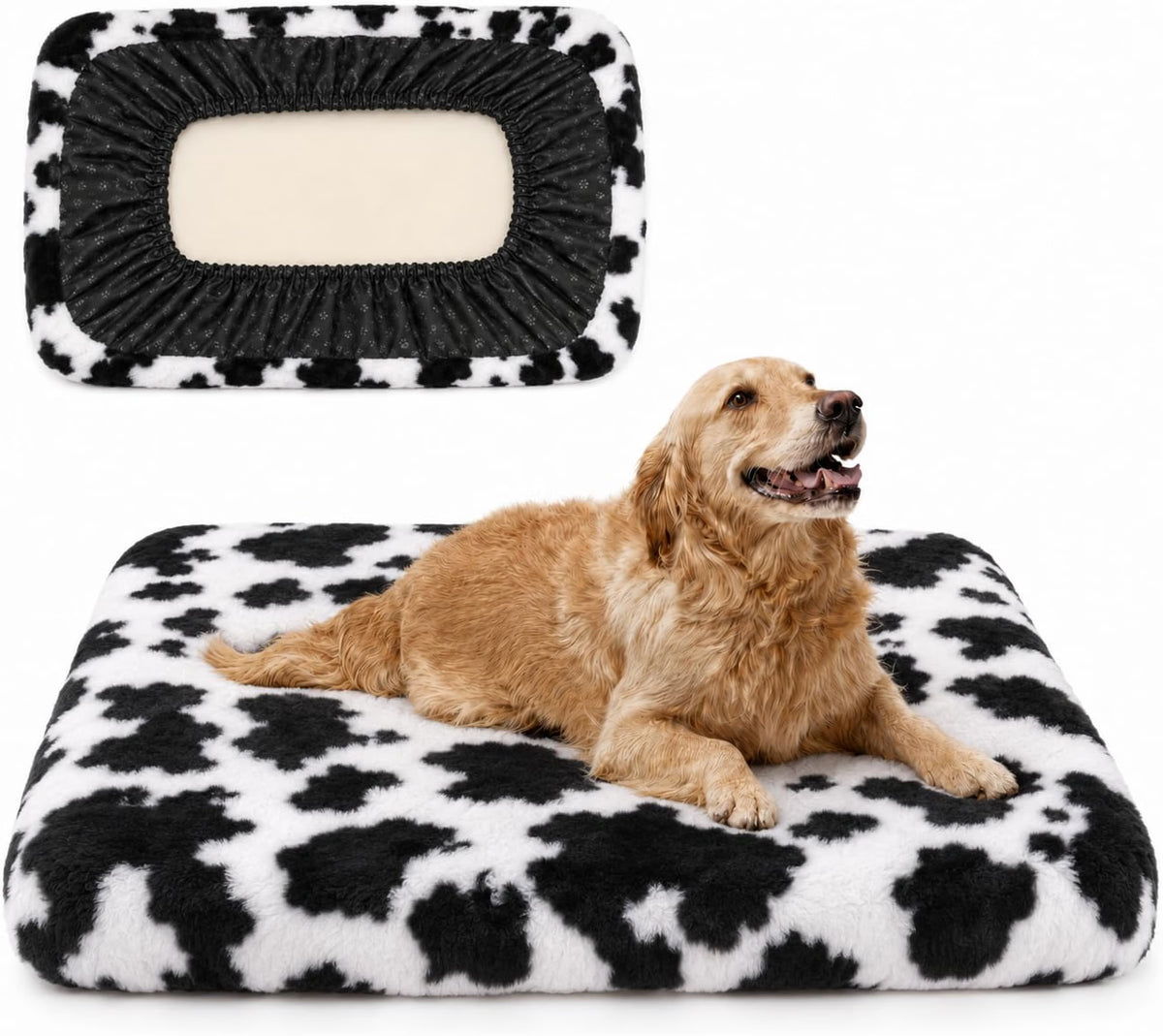 Faux Fur Dog Bed Covers – Ultra Soft Rose Velvet, Removable & Washable, Cozy & Durable,Large Pet Bed Cover Only (No Filling)