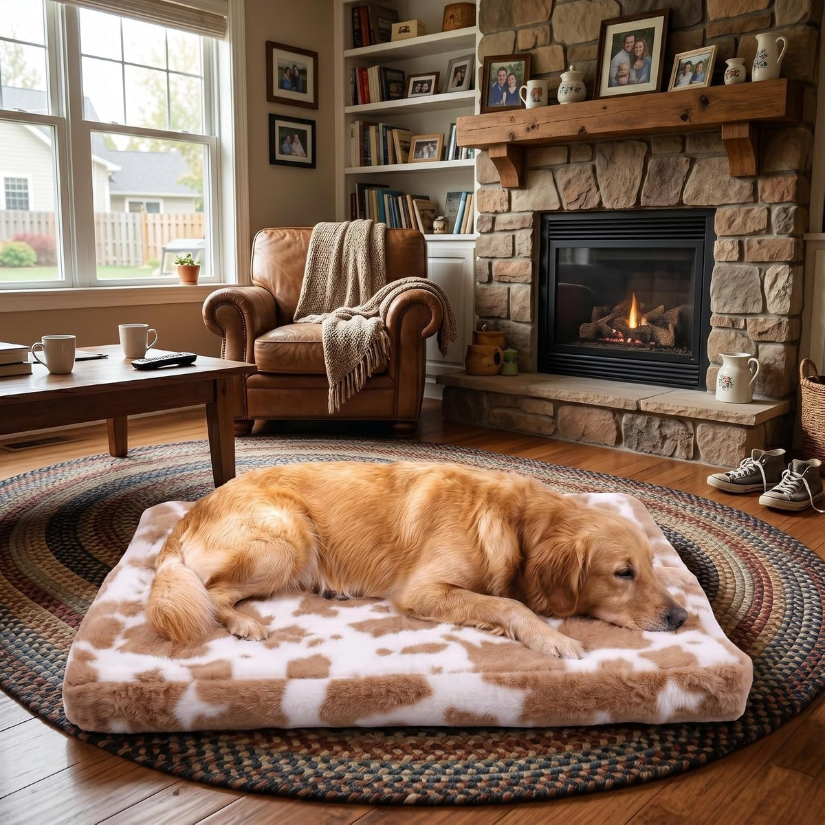Faux Fur Dog Bed Covers – Ultra Soft Rose Velvet, Removable & Washable, Cozy & Durable,Large Pet Bed Cover Only (No Filling)
