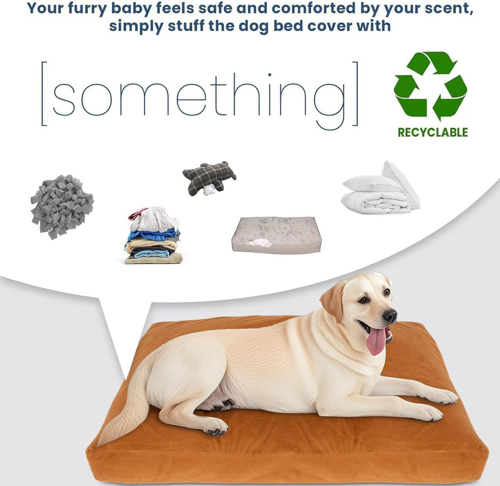Faux Fur Dog Bed Covers – Ultra Soft Rose Velvet, Removable & Washable, Cozy & Durable,Large Pet Bed Cover Only (No Filling)